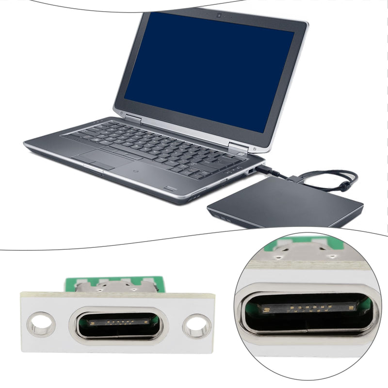 5Pcs Type C Female Socket Connector with PC Board, 24Pin USB 2.0 Pinout Panel Mount USB C Female Socket for DIY Mobile Devices Laptops Tablets