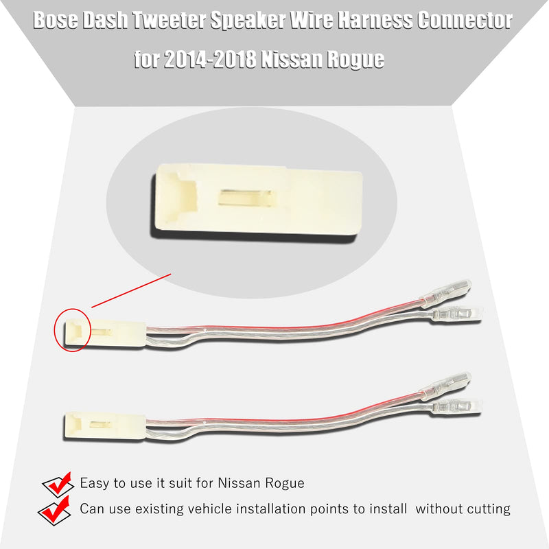 RED WOLF Car 4 inch Bose Dash Tweeter Speaker Wire Harness Connector for 2014-2018 Nissan Rogue, 2008-2017 Nissan Maxima Murano Pathfinder Model