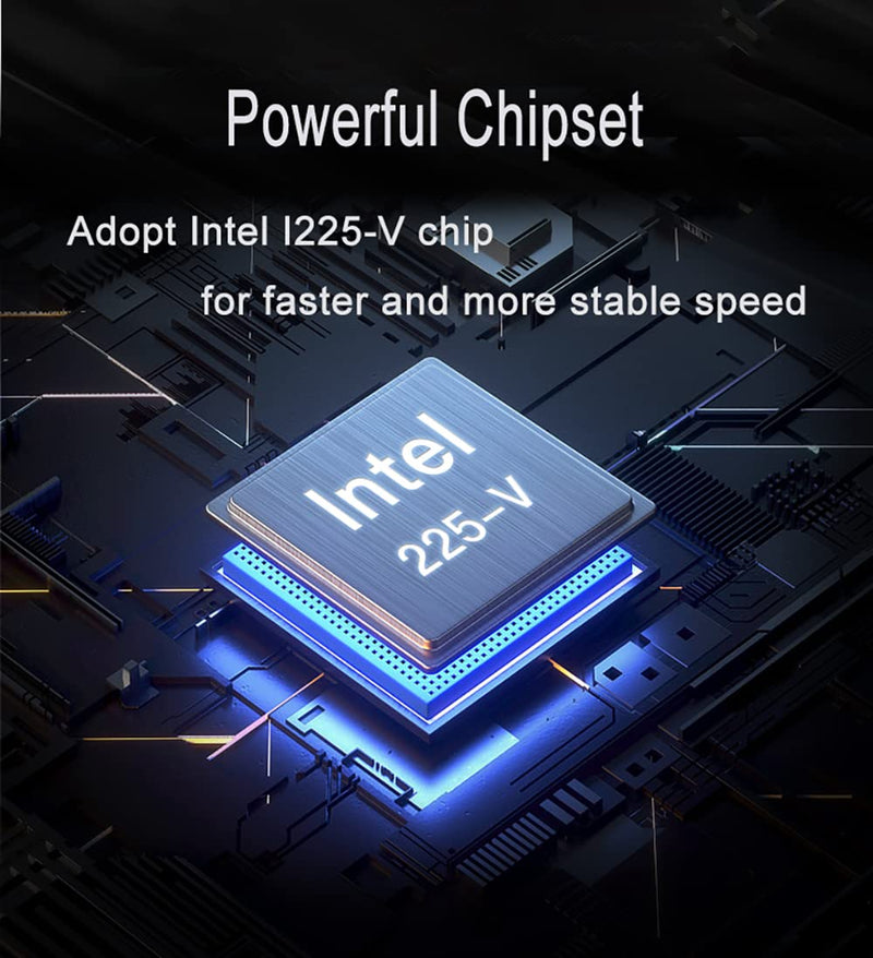 Dual PCIe 3.1 2.5GBase-T Network Adapter with Intel I225-V / I226-V 2500/1000/100Mbps PCI Express Gigabit Ethernet NIC Card RJ45 LAN Controller for Windows 10/11 with Low Profile Bracket