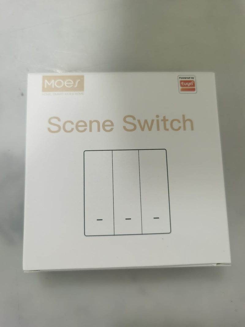 MOES Tuya ZigBee Wireless 3 Scene Switch Mechanical Push Button Controller Battery Powered Transmitter Switch via Smart Life App Smart Home Automation Scenario for Smart Devices 1 Gang