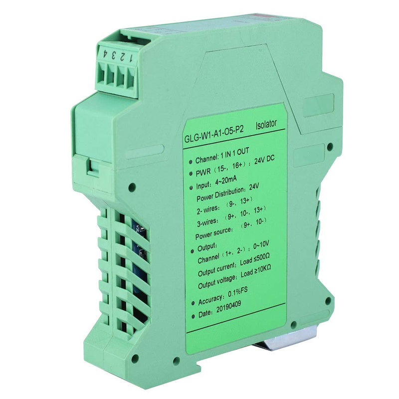 4-20 MA Analog Signal Splitter 1 Input 1 Output 4-20mA to 0-10V Signal Isolator DC 24V Power Signal Isolator Transmitter 4-20 MA PLC Detection Signal Conditioner One in One 4-20mA to 0-10V