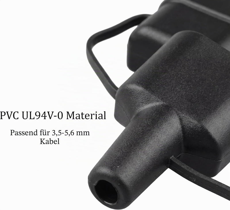 For Plug Rubber Cover, 50A Cable Connector Sheath Cover for (4 Pieces, Black) Pack of 4 Black