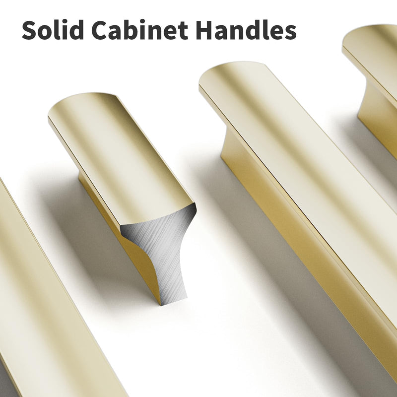 Cobbe 10 Pack Champagne Bronze Cabinet Pulls 6-5/16 inch Hole Centers Kitchen Cabinet Handles Drawer Pulls Kitchen Cabinet Hardware 6-3/8" hole center spacing Gold 10 Pack
