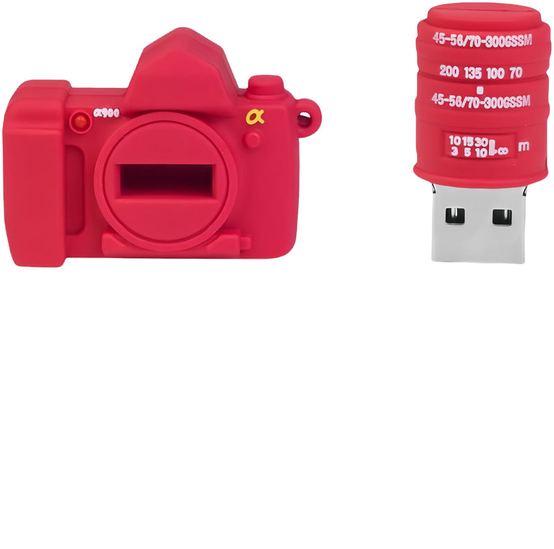 128GB USB 3.0 Flash Drive Cartoon Novelty Camera Memory Stick Silicone Rubber Pendrive Red 128GB 3.0