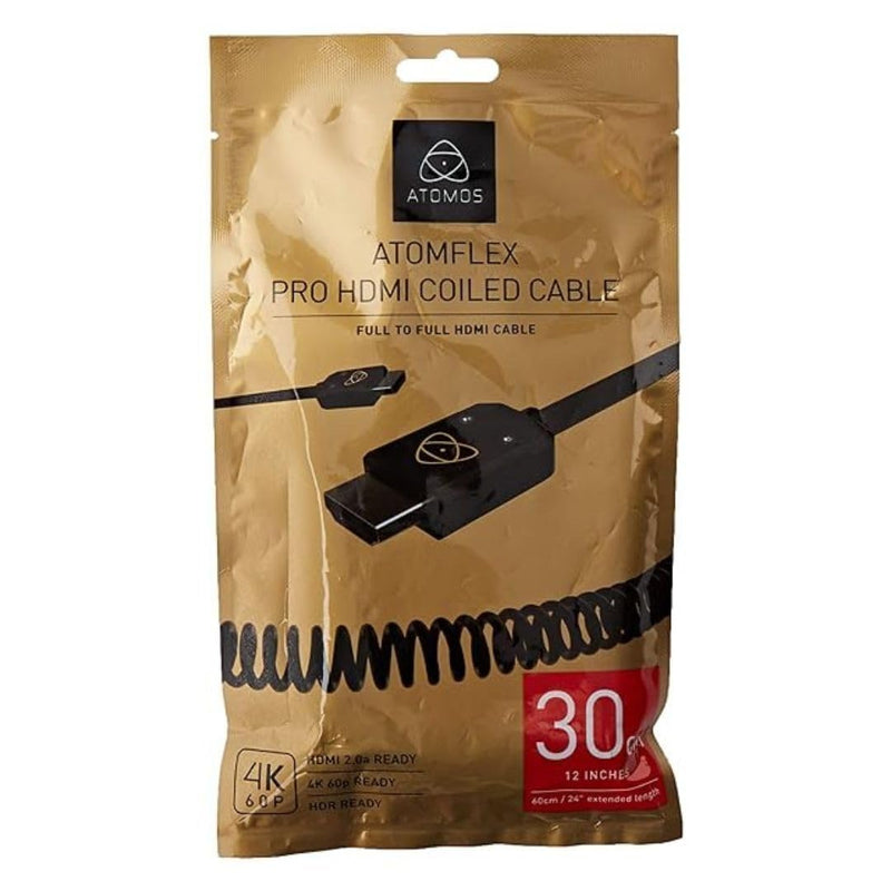 Atomos ATOM4K60C5 ATOMFLEX PRO HDMI 2.0 30cm Coiled Cable (Full To Full) Full to Full