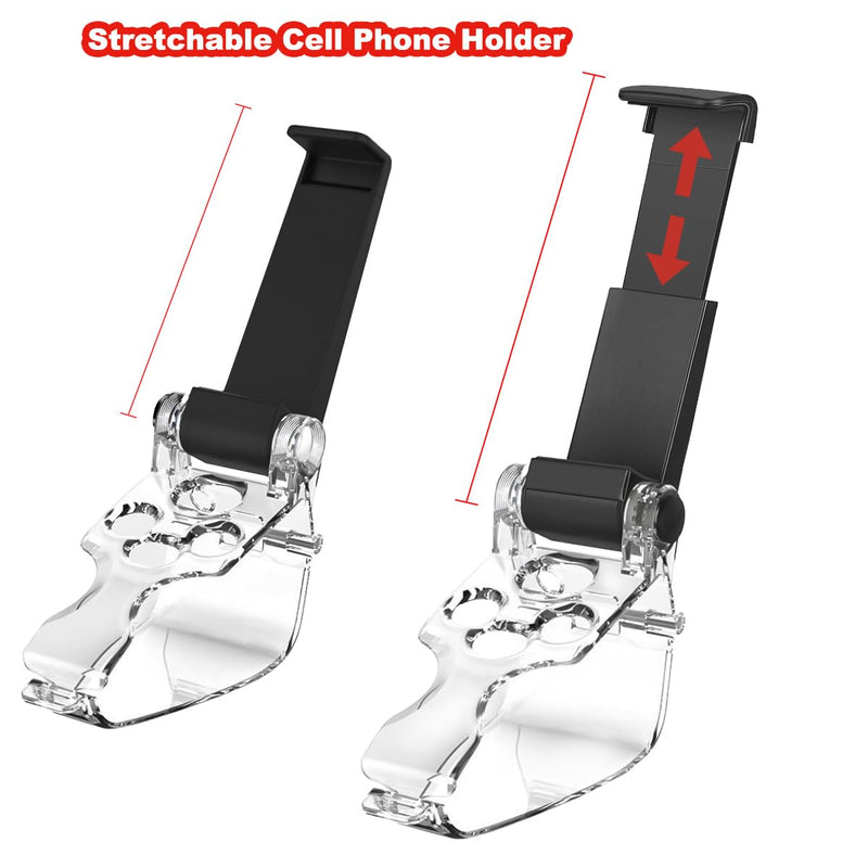 Phone Mount for Xbox Series X Controller, Xbox Series X Controller Mobile Gaming Clip Mobile Phone Holder for Xbox Series X Adjustable Xbox Series S/X Controller Gaming Phone Clamp Black