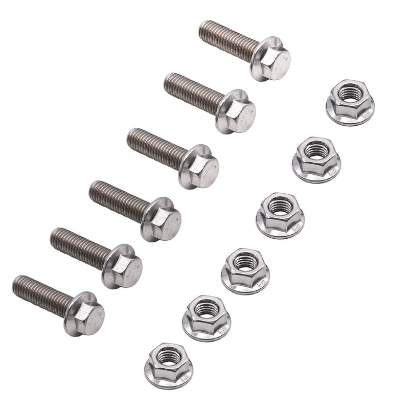 Flanged Hex Head Bolts, Flange Bolts, Exhaust Manifold Bolt Kit M10X1.5-35mm 6-Pack