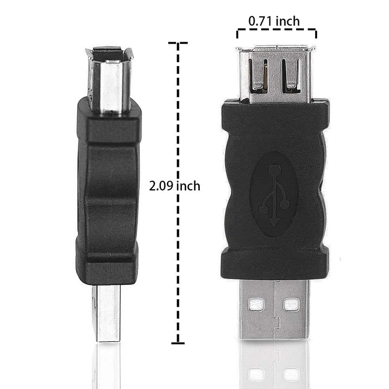 Blacell USB 2.0 A Male to Firewire IEEE 1394 6P Female Adaptor Converter Connector F/M