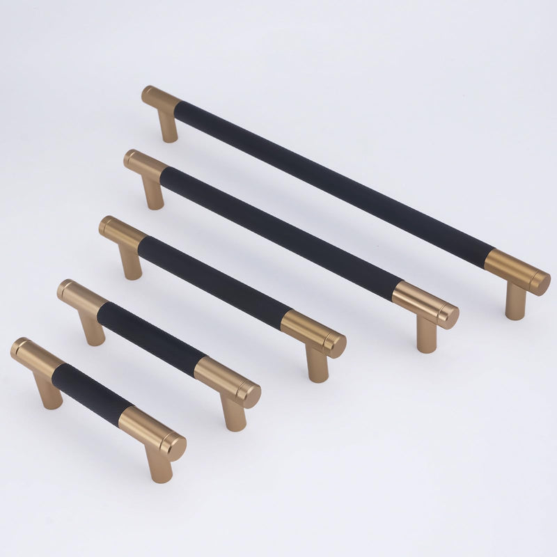 10 Pack 3 inch(76mm) Black and Champagne Copper Kitchen Cabinet Handles Knurled Cabinet Pulls Black Drawer Pulls Kitchen Cabinet Hardware Kitchen Handles Drawer Pulls 3'' Hole Center(76mm) 10