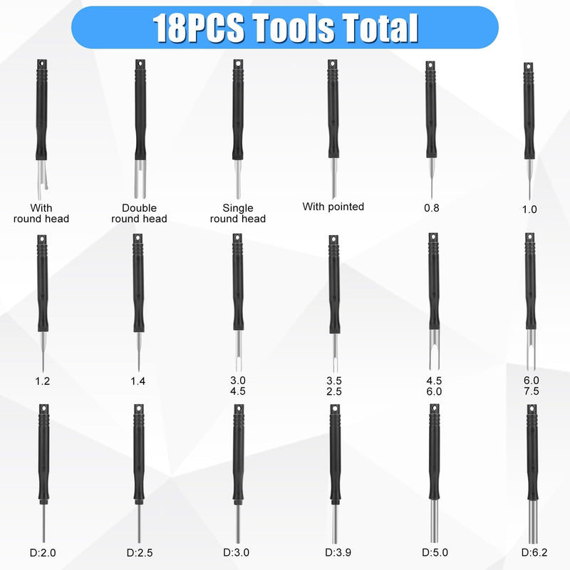 Linkstyle 18PCS Upgraded Terminal Removal Tool Kit, Pin Extractor Tool Set, Auto Electrical Wire Connector Pin Release Tool, Terminals Pins Puller Repair Removal Tools