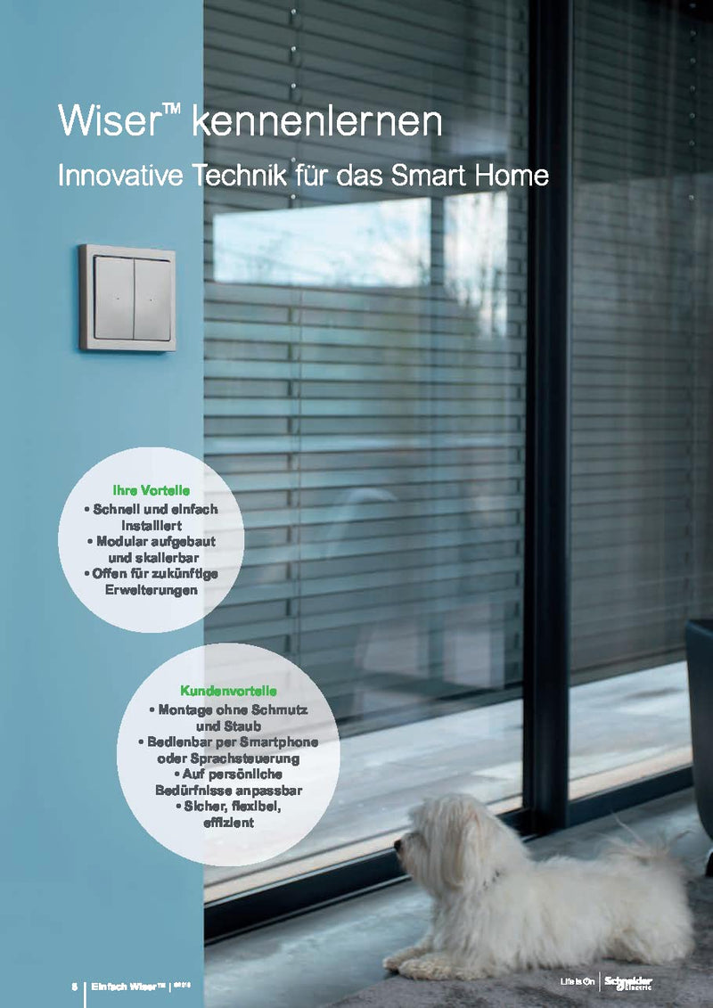 Schneider Electric CCT591012 Wiser Smart Home window-door sensor standalone or via app, burglary protection, window monitoring via APP, compatible with Amazon Alexa and Google Home