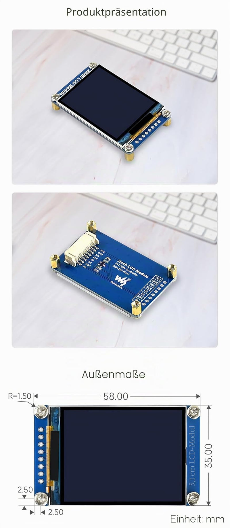 1.3 inch OLED Display HAT 128 x 64 Pixels 4-Wire SPI 3-Wire SPI I2C Interface Embedded Controller Direct-pluggable for Raspberry Pi 2B/3B/Zero/Zero W with Examples