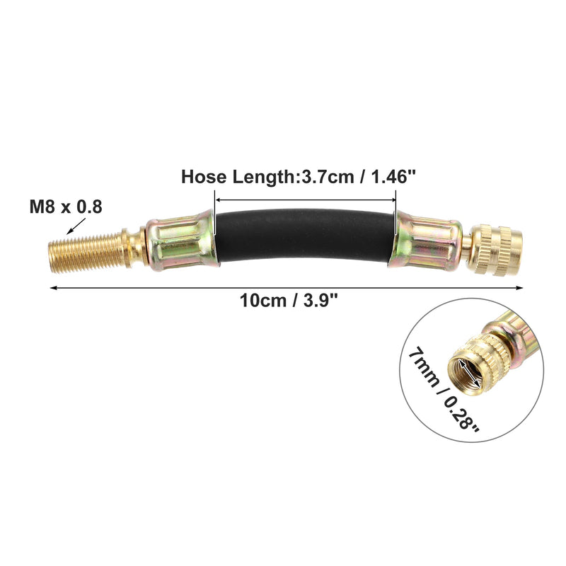 X AUTOHAUX 4pcs Tire Valve Extension Stem Adaptor Tool Flexible Dual Valve Stem Extender Pipes 10cm / 3.9" for Car Truck Bike Trailer RV Portable Air Compressor