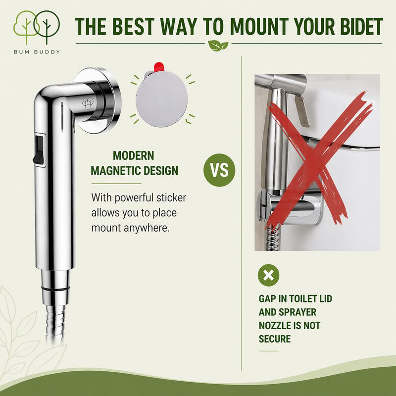 Handheld Bidet Sprayer for Toilet - Bum Gun Bidet Sprayer Kit with Adjustable Pressure, Bathroom Bidet Attachment, Cloth Diaper Sprayer, Feminine Wash, Easy Install NYLON NUT