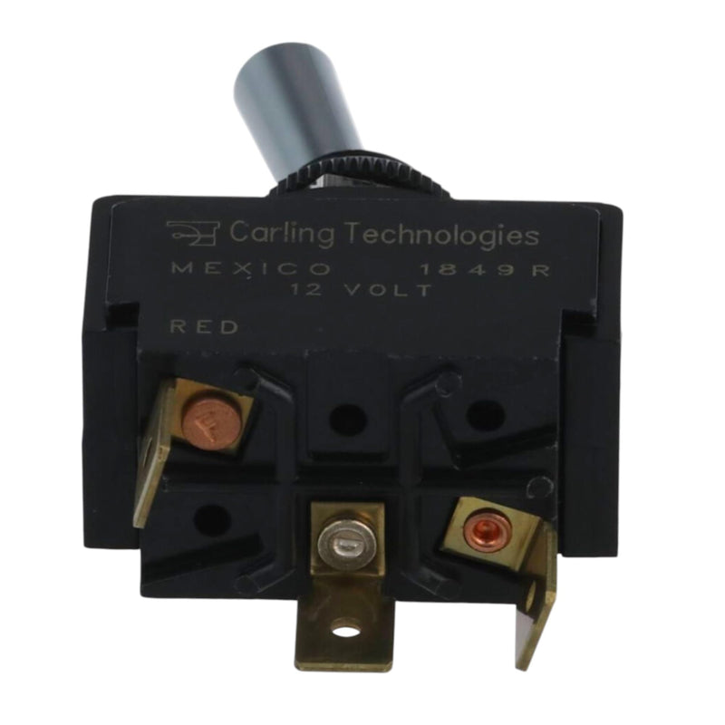 12V Marine Toggle Rocker Switch Kit, Genuine OEM Carling Marine Grade SPST On-Off Maintained, Red Lighted 15A Heavy Duty 3-Pin Panel Sealed for Boat Dash & Automotive