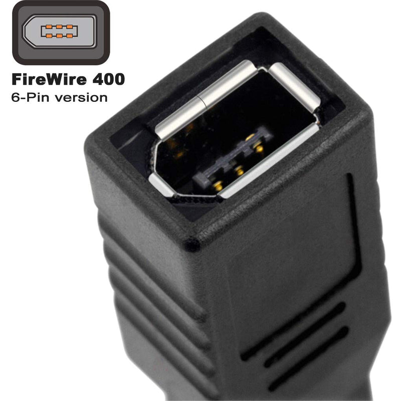NECABLES 2Pack FireWire 400 to 800 Adapter Converter IEEE 1394a 6-Pin Female to 1394b 9-Pin Male
