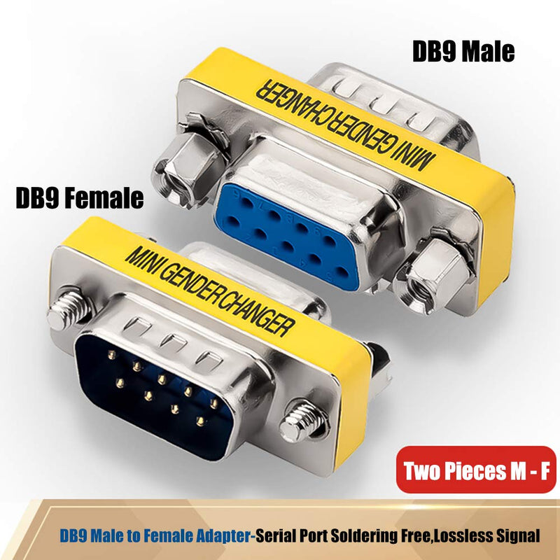 6-Pack RS232 9 Pin Serial Adapter DB9 Female to Female Coupler DB9 Female to Male Connector DB9 Male to Male Mini Gender Changer 6-PACK(2M/M+2F/F+2M/F)