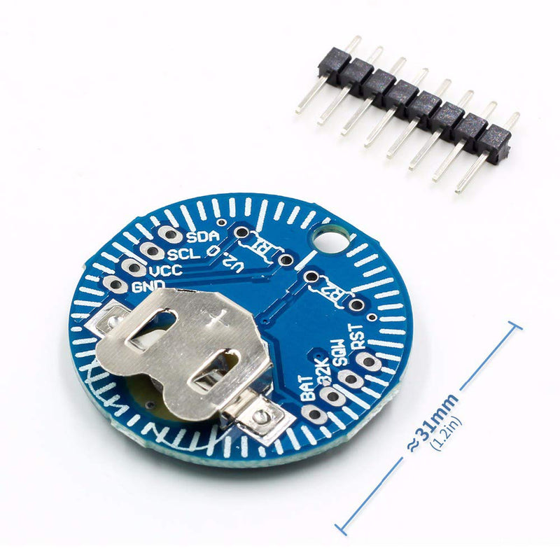 Hailege 2pcs RTC Module Real Time Clock Memory Module V2.0 I2C with Pin Header