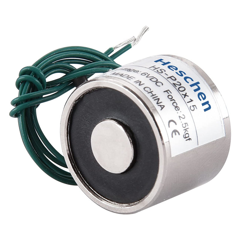 Heschen electromagnet magnet P20/15, outer diameter: 20 mm, DC 6 V, 2.5 kg