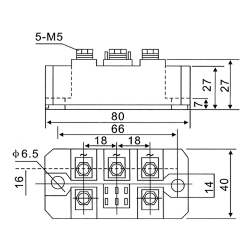 DEWIN 3 Phase Diode Bridge Rectifier, 150A Rectifier Bridge Bridge Rectifier, Three Phase Diode Bridge Rectifier, MDS150A, 1600V Power
