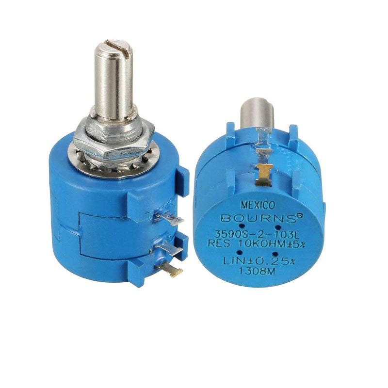 Hailege 3pcs 3590S-2-103L 10K Ohm 10-Turn Rotary Wire Wound Precision Potentiometer Pot