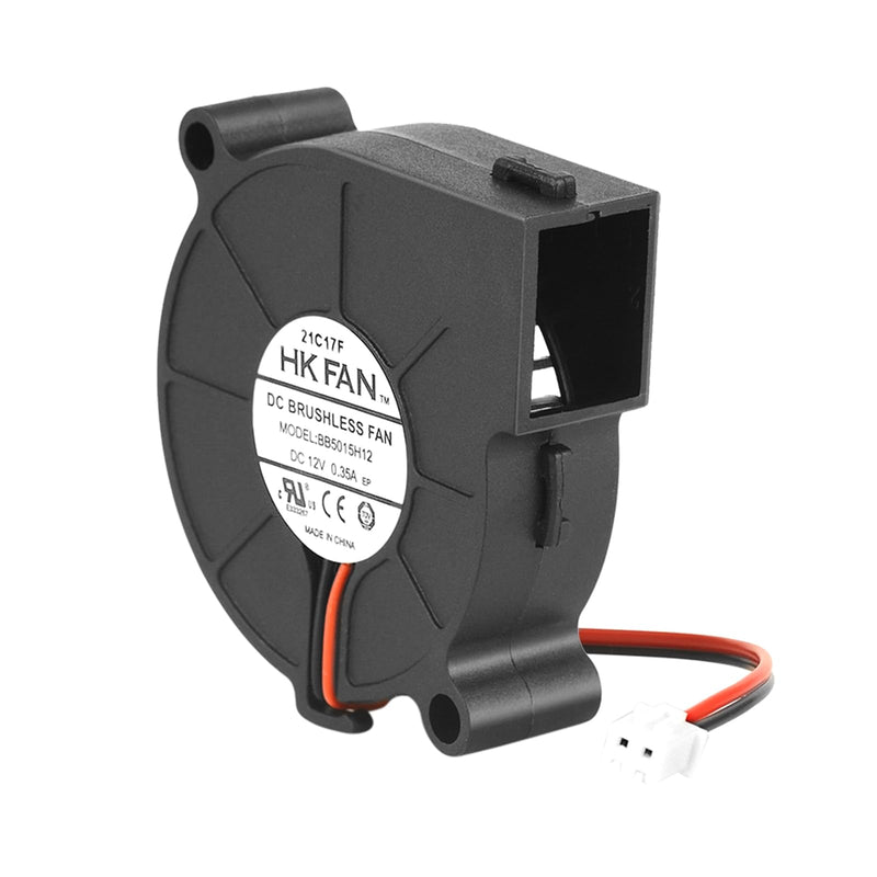 Security-01 50mm x 15mm 5015 Blower Fan, DC 12V Ball Bearing Brushless Fan, 2-Pin