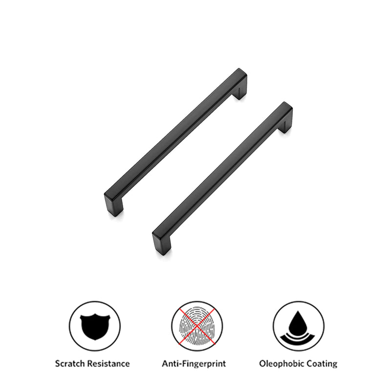 Ravinte 5 Pack Solid 5 Inch Center to Center Slim Square Bar Drawer Handles Kitchen Cabinet Handles Black Drawer Pulls Kitchen Cabinet Hardware Kitchen Handles Matte Black Cabinet Pulls