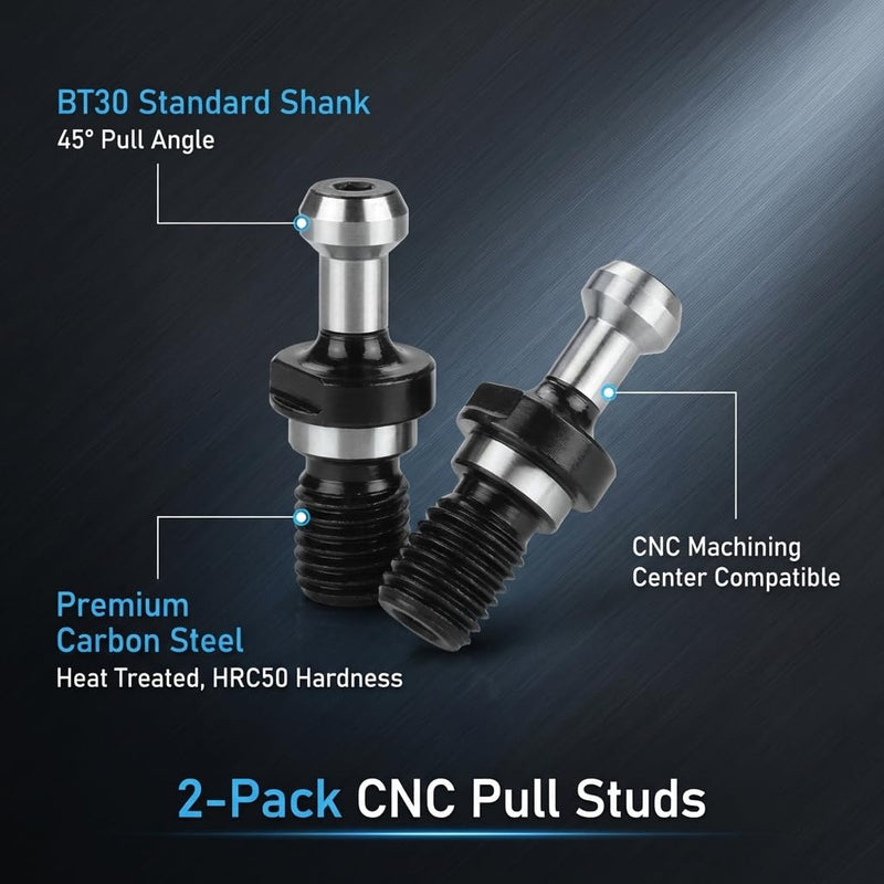 BT30 CNC 45 Degree Heavy Duty Precise and Practical Rotary Knob Holder for CNC Milling Tools 2pcs