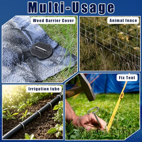 151 Pcs Landscape Fabric Stakes,3 Types Galvanized Ground Staples