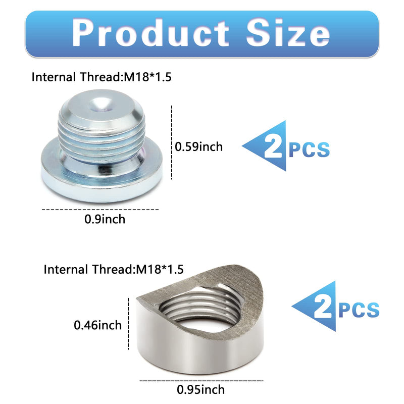 M18X1.5 Bung and Plug Notched Style Bung and Plug (2 Bungs/ 2 Plugs) Notched Style Fitting Bungs M18X1.5 4