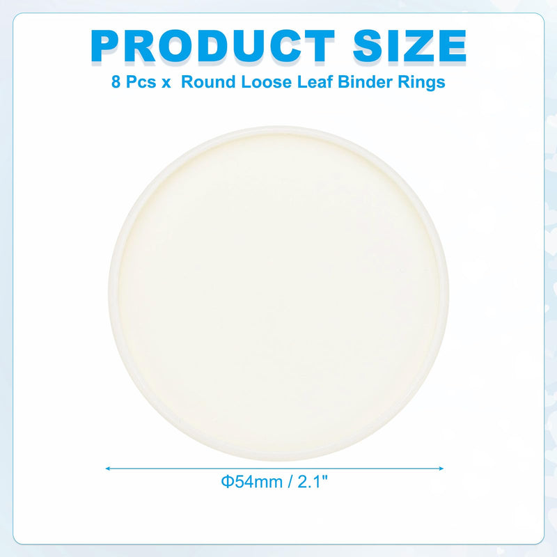 PATIKIL 2 inch Plastic Book Binding Discs, 8 Pack Discbound Expansion Discs Round Binder Rings for DIY Notebook Planner, White