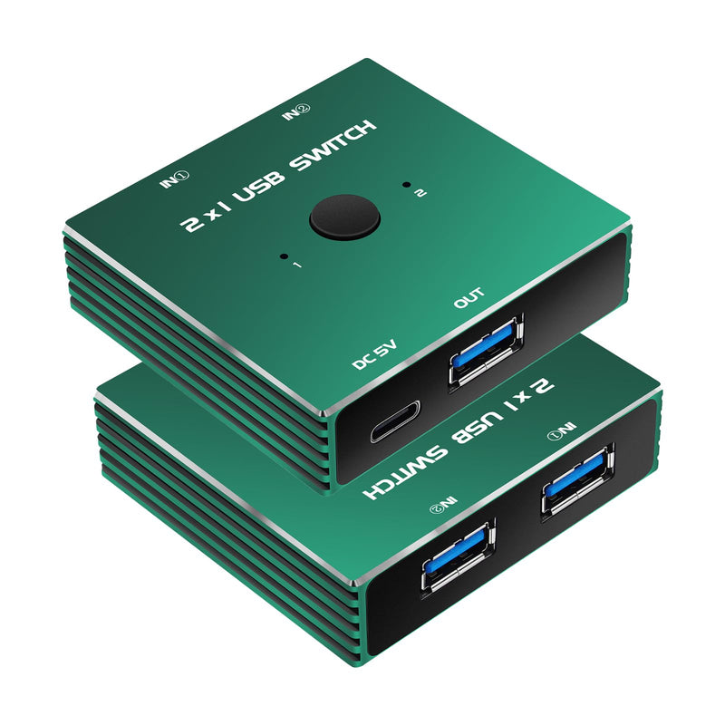 USB Selector Switch 2 in 1 Out Uni-Directional for Printer Scanner Keyboard (USB Cables were not Included.)