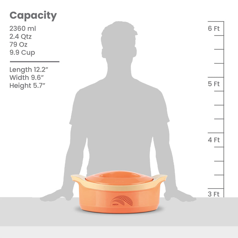 MILTON New Marvel 2500 Inner Steel Casserole, 2360 ml, Orange Peach