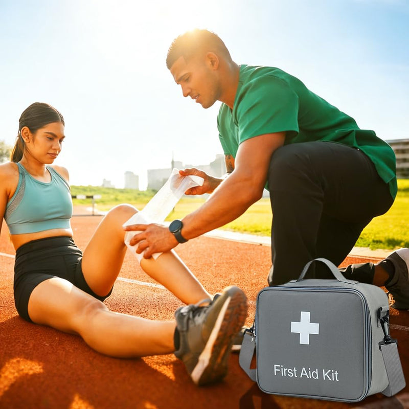 Medicine Bag Travel Large Capacity Travel Pharmacy Bag Empty Medicine Storage Medicine Bag Waterproof Emergency Bag Empty Medicine Storage Bag Portable Grey