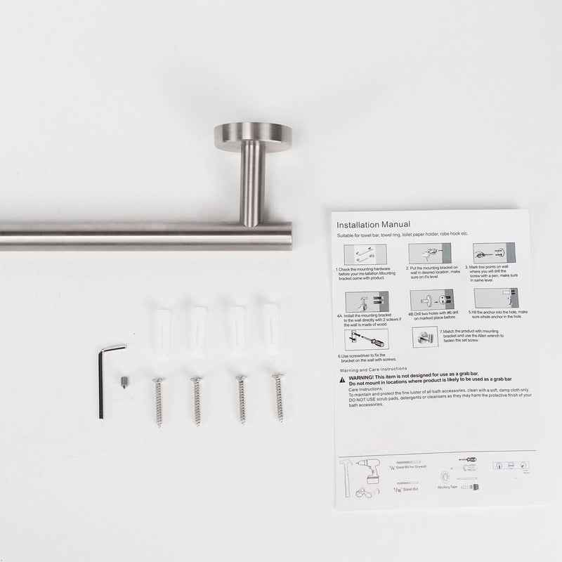 TocTen Bath Towel Bar - 2 Pack Thicken SUS304 Stainless Steel Towel Rack for Bathroom, Bathroom Hardware Accessories Towel Rod Heavy Duty Wall Mounted Towel Holder (16 Inch, Brushed Nickel) 16 IN 2 PACK