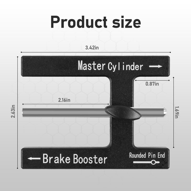 (Upgraded) Brake Adjustment Tool, Brake Booster Rod Adjustment Tool, Brake booster with master cylinder,Pushrod Power For Adjustable Braking Distance of Brake Pedal(N48 Magnetic CNC Aluminum)