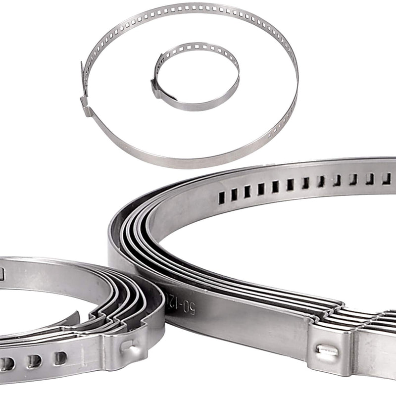 FEBRYTOLD 12 Pcs CV Boot Clamp, 6 Pcs Small and 6 Pcs Large Stainless Steel Universal Adjustable Stainless Steel Drive Shaft CV Boot Clamp