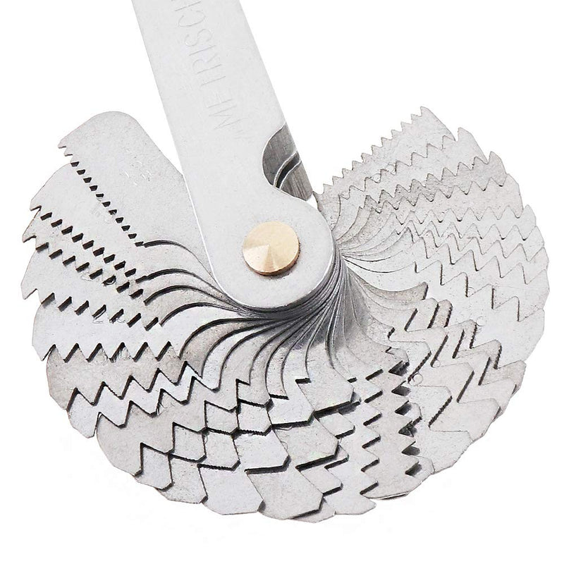 ChgImposs 2PCS Metric & Imperial & US Screw Gauge SAE Whitworth 55 Degree & Metric 60 Degree & & US 60 Degree Thread Pitch Gauge for Industrial Measurement 2