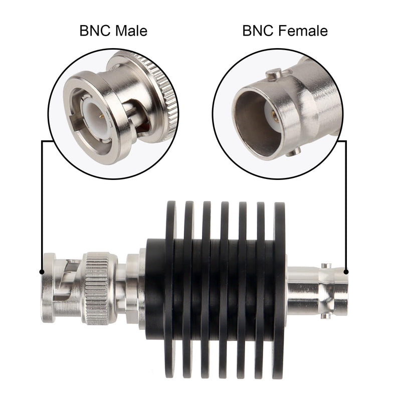 XRDS -RF BNC Male to BNC Female Coaxial RF Attenuator 10W 20dB, 50 Ohm Attenuator, 10W BNC Male to Female Connector, High-Power RF Coaxial Attenuator for Signal Reduction, Testing & Telecommunications