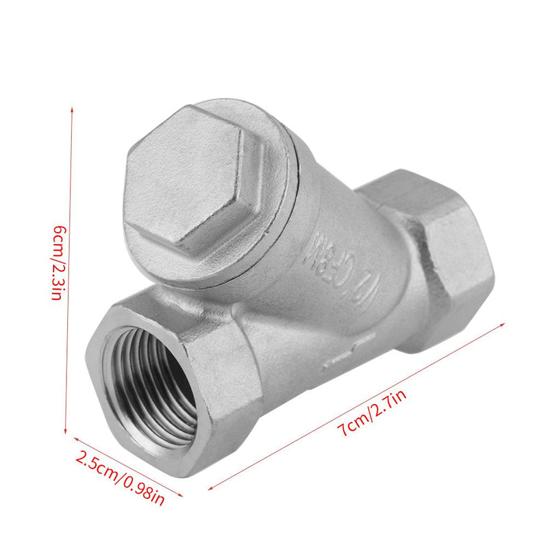 1/2" Stainless Steel Strainer Valve Pipe Connector DN15 NPT Y STRAINER Mesh Filter Valve NPT for Water Oil Gas