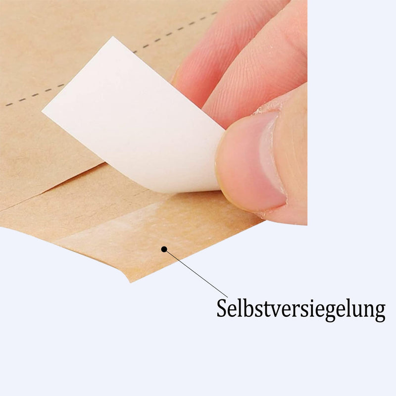 100 x 200 mm Sterilisation Bags, 100 Pieces Self-Adhesive Nail Device Cleaning Bags for Cosmetics and Nail Devices, Steriliser Accessories, Sterilisation Bag 100*200MM brown