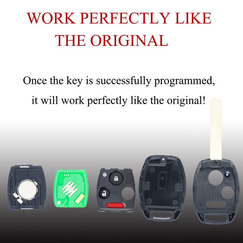 Key Fob Remote Replacement Fits Honda CR-V 2007 2008 2009 2010 2011 2012 2013/CR-Z 2011- 2014 2015/Fit/Insight/Accord Coupe/Crosstour MLBHLIK-1T Keyless Entry Remote Control 35111-SWA-306(Pack of 2)