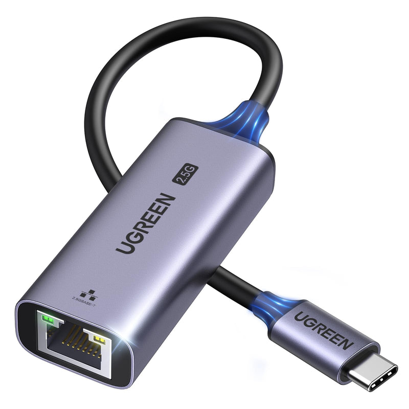 UGREEN USB C to Ethernet Adapter 2.5G for Laptop Aluminum Bundle With USB to Ethernet