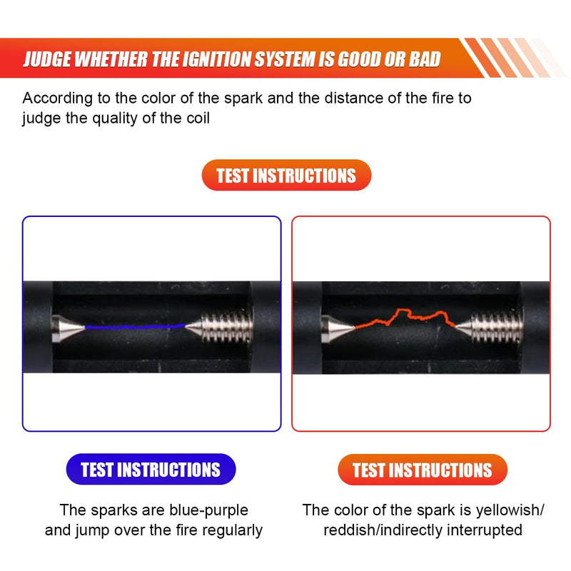 Car Spark Plug Tester Tool, Adjustable Spark Plug Diagnostic Tool with Cable, Automotive Ignition Coil Motor Tester Spark Detector Gauge, Auto Ignition System Tester for Car, Motorcycle, SUV