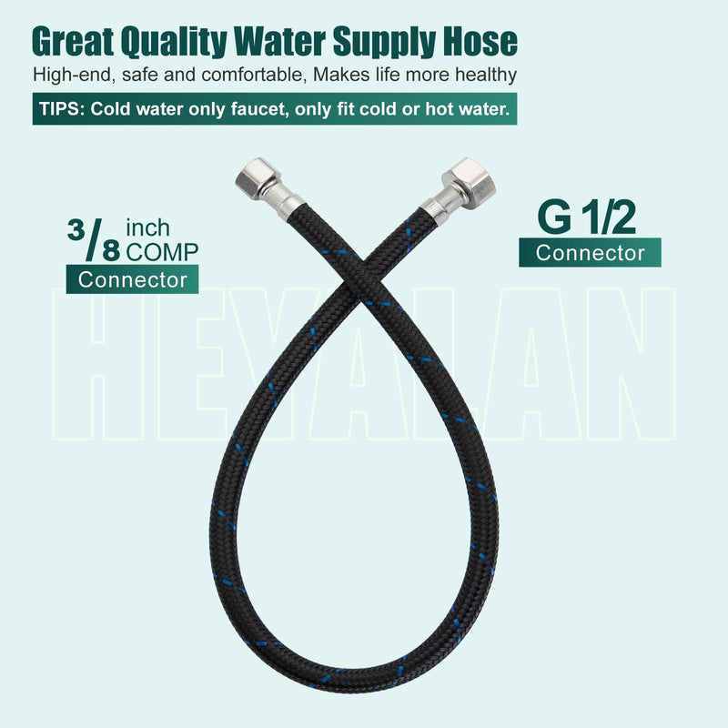 Heyalan Cold Water Only Kitchen Faucet SUS304 Sink Faucets High Arc Gooseneck 360 Degree Rotation Spout Basin Tap with Longer Thread Pipee,Brushed Nickel Brushed Nickel 1