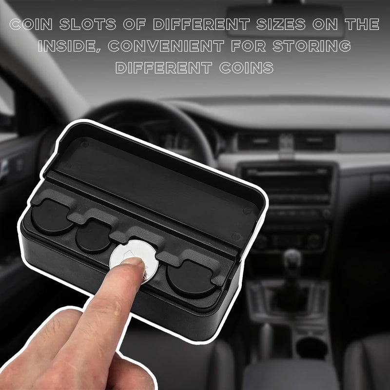 Coin Holder for Car, Portable Mini Change Storage Box Compatible with Coins of Different Sizes, Universal Auto Coin Organizer Money Dispenser, Car Accessories for Truck 1 PCS