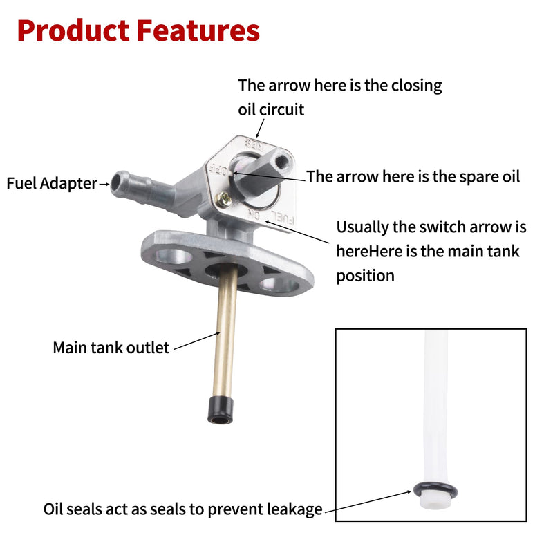 Fuel Tank Petcock Vavle Shut Off Tank Switch Compatible with Honda TRX 250EX 350 400 420 Foreman Recon 250 Rancher TRX400 450 500 Rubicon 500 650 OEM# 16950-HM8-003 by OTOHANS AUTOMOTIVE