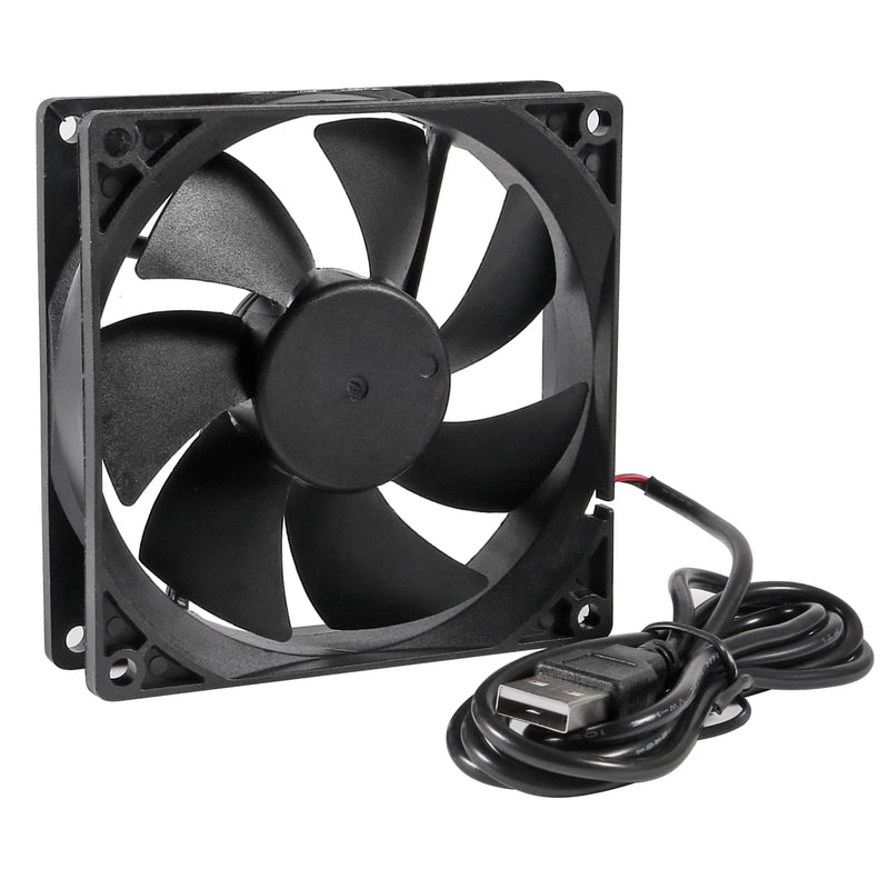 UMLIFE 2 Pack 92mm USB Fan for DIY Cooling Ventilation - 92mm x 92mm x 25mm - 5V DC 0.12A 2000 RPM 43.4CFM 27.3dBA Sleeve Bearing 35000h Life 92mm x 25mm NO Fan grill
