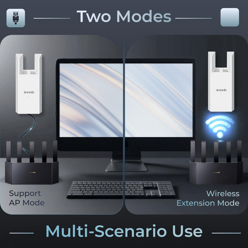 Tenda WiFi Range Extender AC1200, Dual-Band867Mbps 5GHz/300Mbps 2.4GHz, WiFi Booster Suitable for Every House, One Ethernet Port(A18 V4.0)