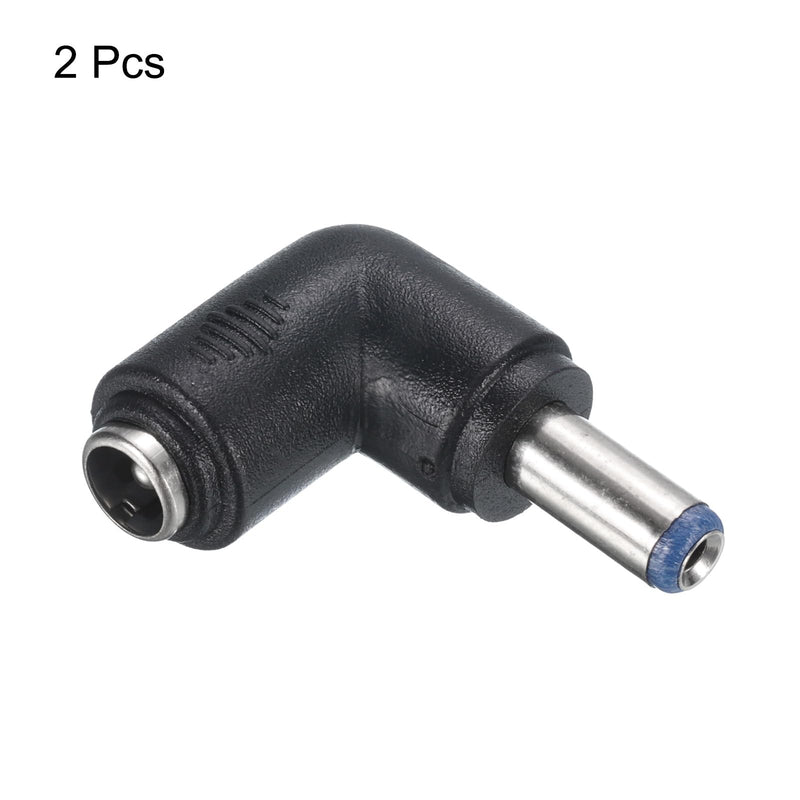uxcell DC Power Connector Adapter, 2Pcs 90 Degree Angle 5.5mm x 2.1mm Female Jack to 5.5mm x 2.5mm Male Plug Coupler Converter